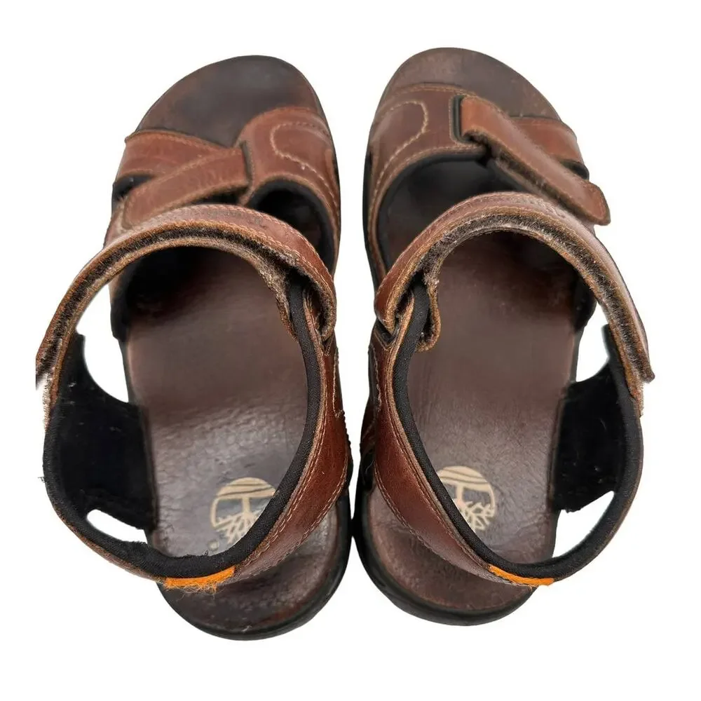 Timberland Men’s Sz: 10 Leather Adjustable Strappy Sandals Brown Open Toe 38526